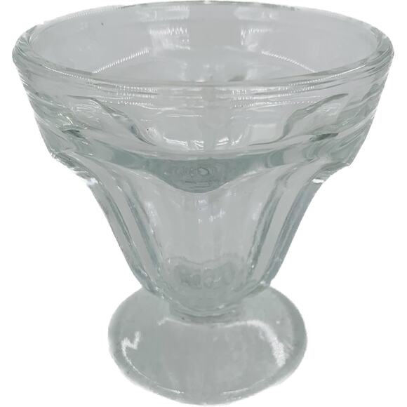 Dominion Glass Sherbet Cup Lotus Dessert Mini Single Clear Sundae Dish Footed - Picture 1 of 6